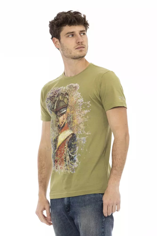 T-shirt homme en coton vert Trussardi Action