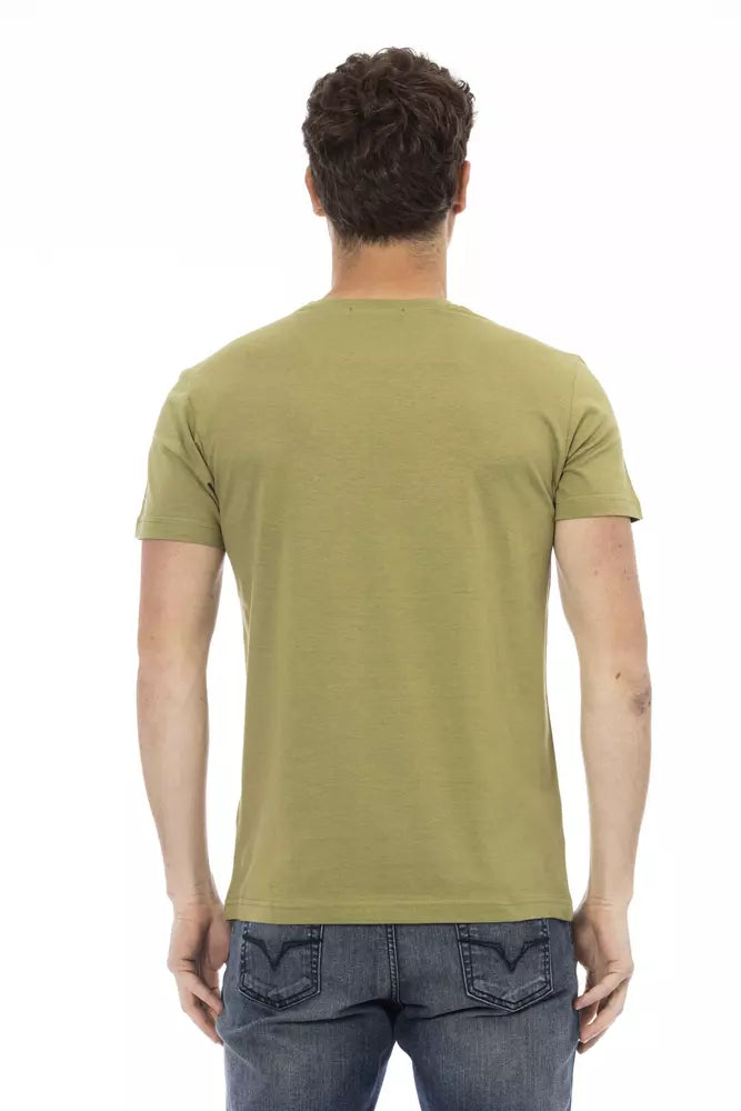 T-shirt homme en coton vert Trussardi Action