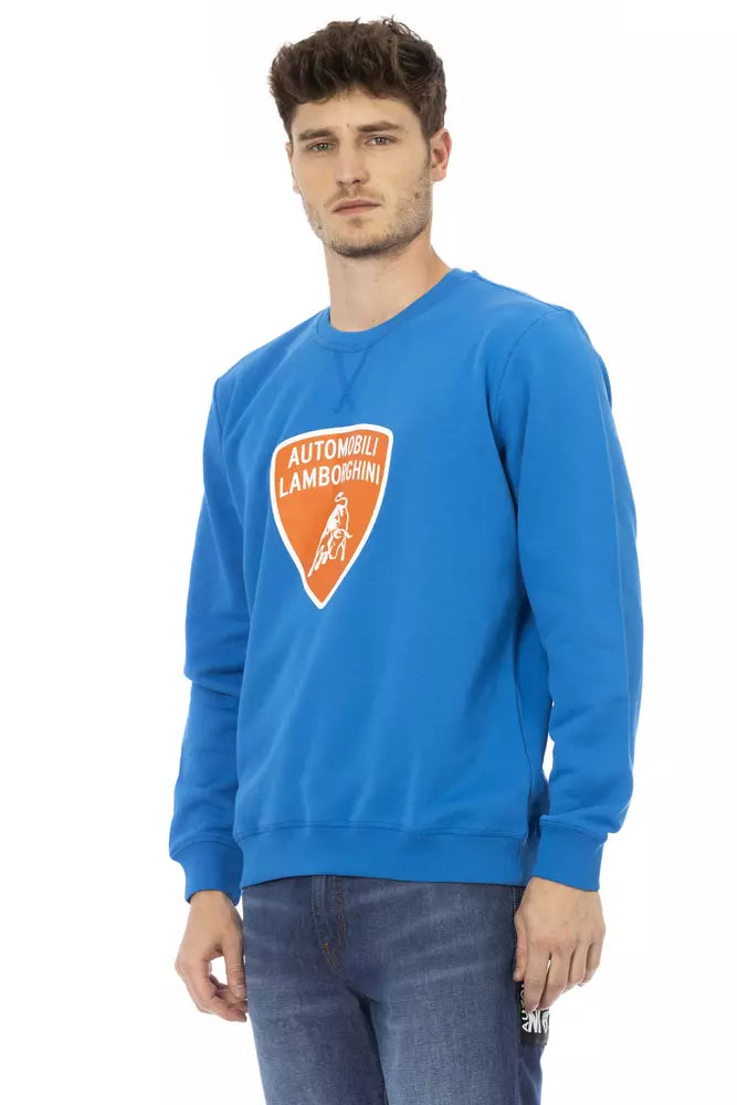 Pull en coton bleu pour homme Automobili Lamborghini