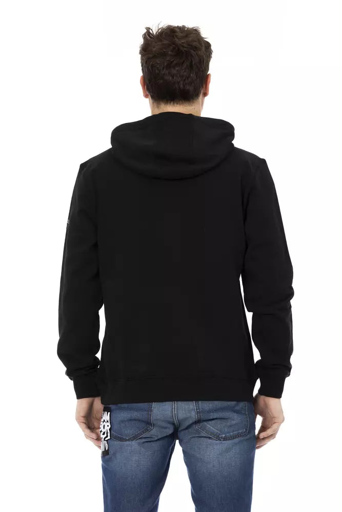 Pull à capuche noir en coton pour homme Automobili Lamborghini