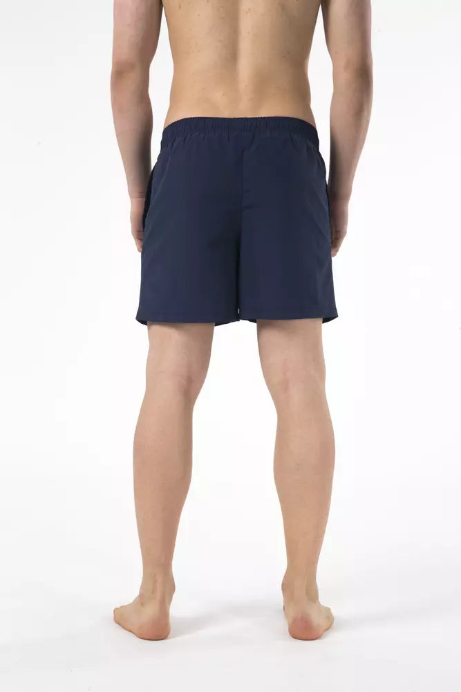 Short de bain bleu en nylon pour homme Just Cavalli
