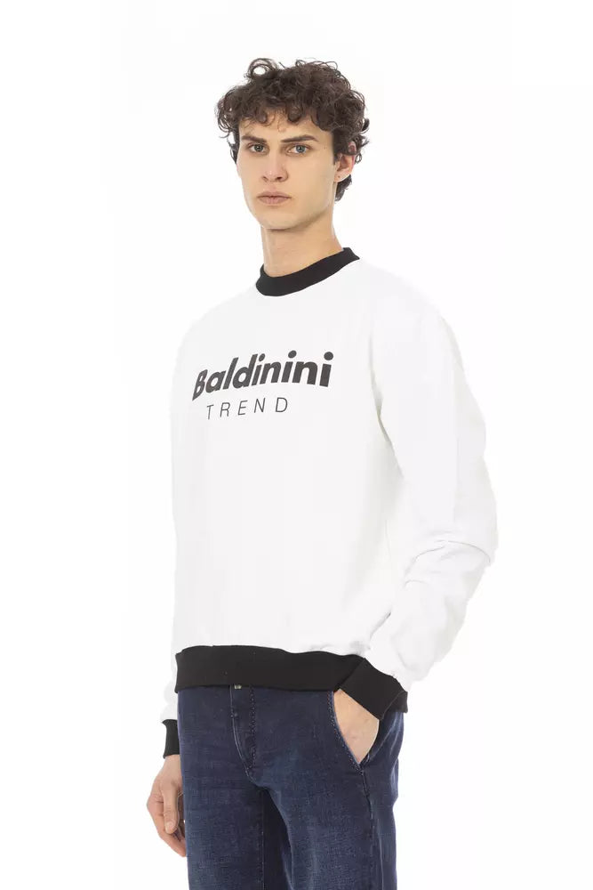 Sweat à capuche blanc en coton pour homme Baldinini Trend