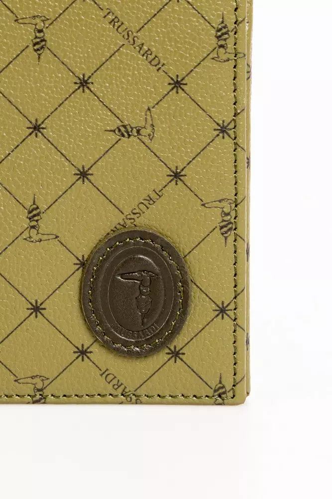 Trussardi Groene Leren Herenportemonnee