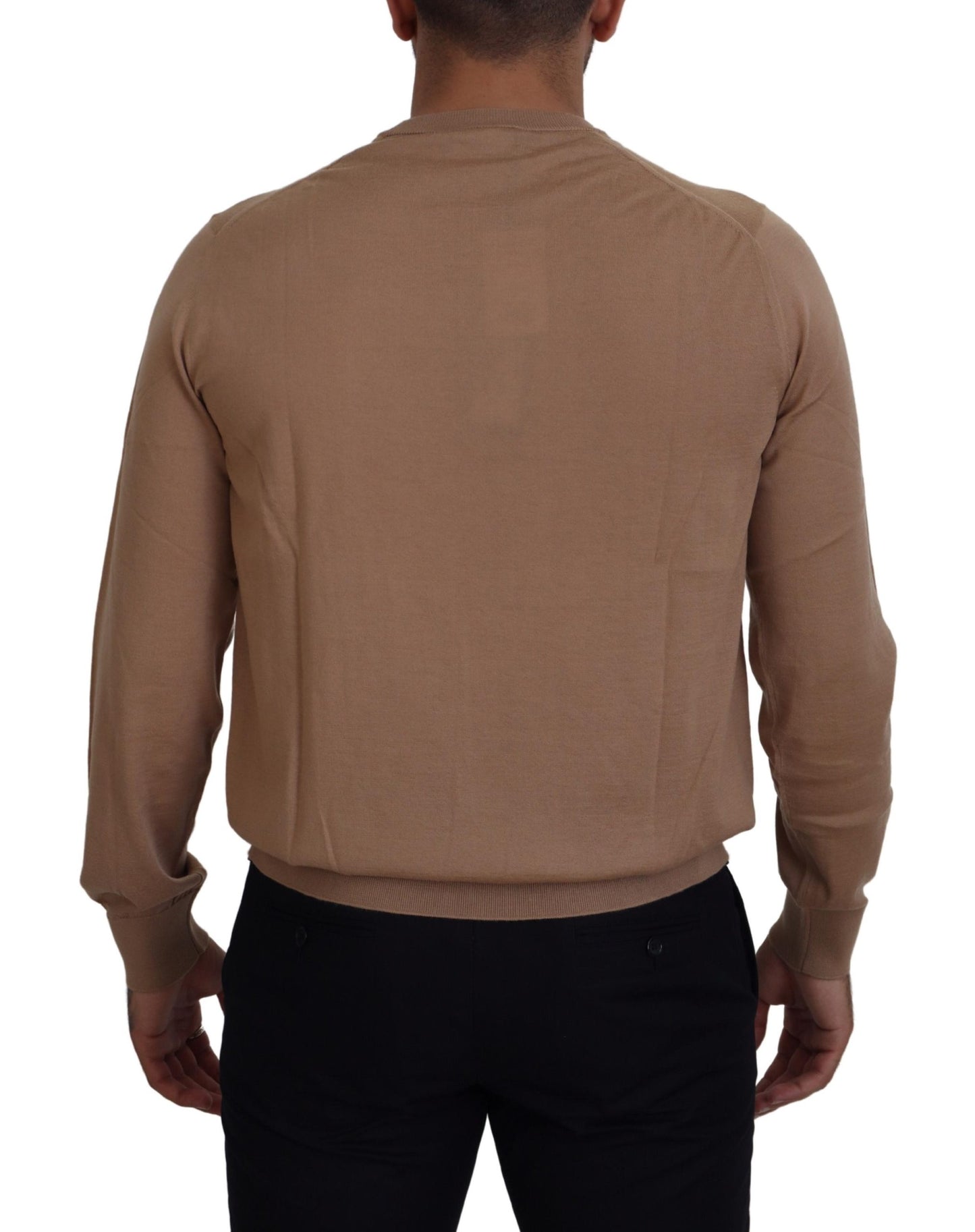Dolce & Gabbana beige cashmere trui met kroonlogo