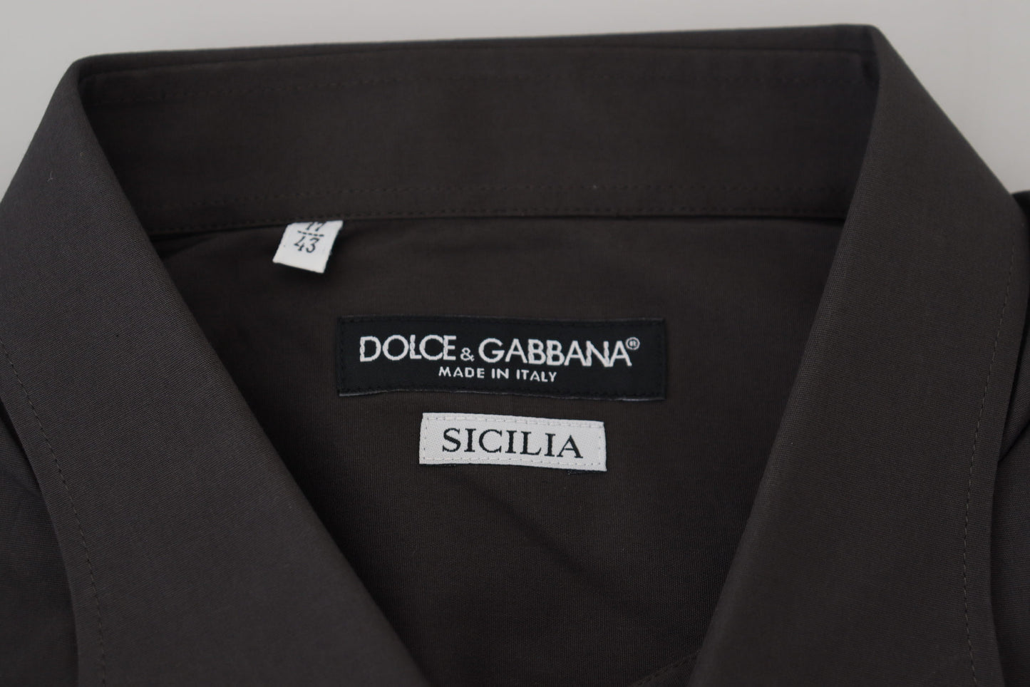Chemise habillée extensible à coupe ajustée SICILIA grise de Dolce & Gabbana