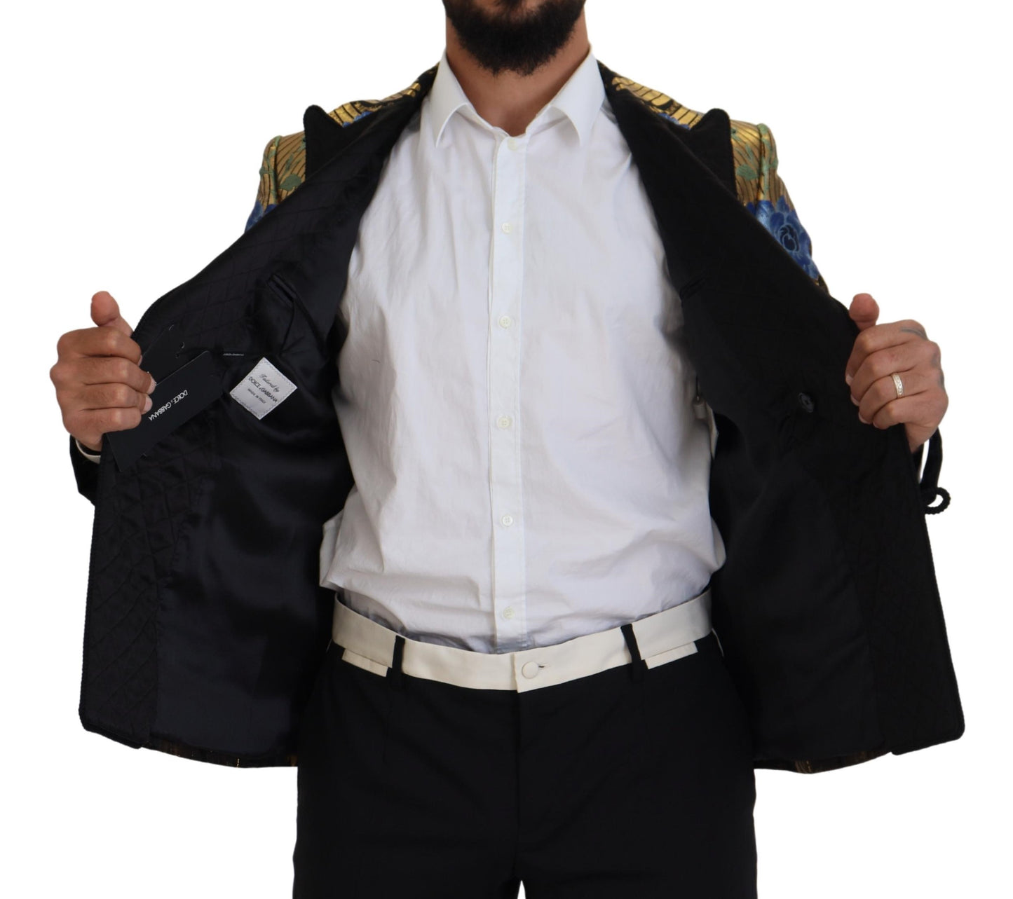 Dolce & Gabbana goudkleurig lurex dubbelgeknopt jasje/blazer
