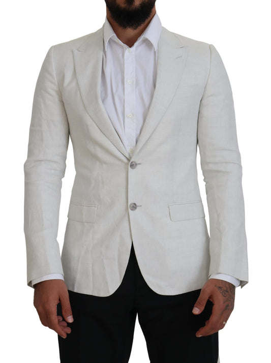 Dolce & Gabbana wit linnen slim fit blazerjas