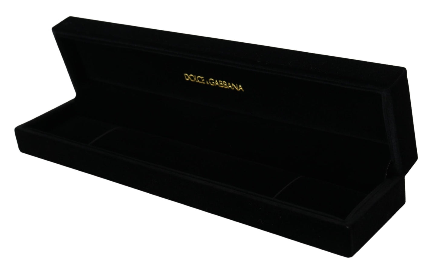 Boîte à bijoux et bracelets en velours noir Dolce & Gabbana avec plaque logo