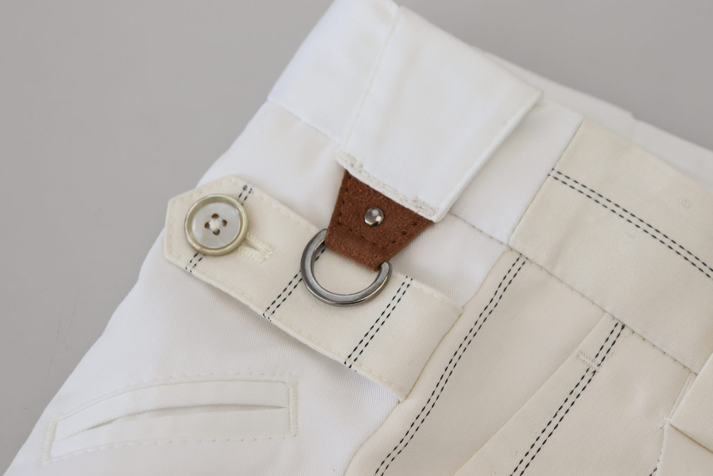 Formele broek van wit katoen met strepen van Dolce & Gabbana
