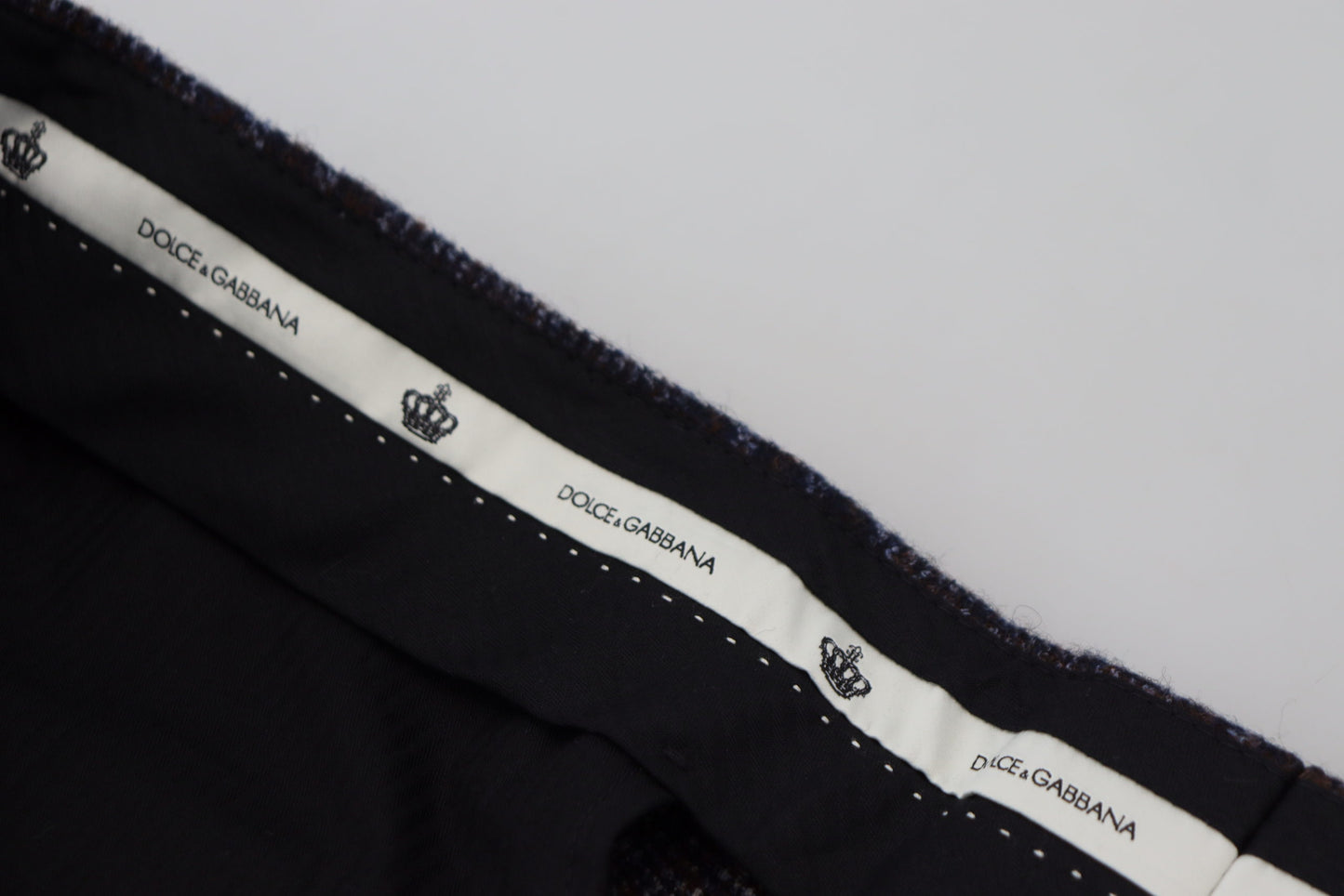 Dolce & Gabbana grijze geruite broek voor heren, middelhoge taille.