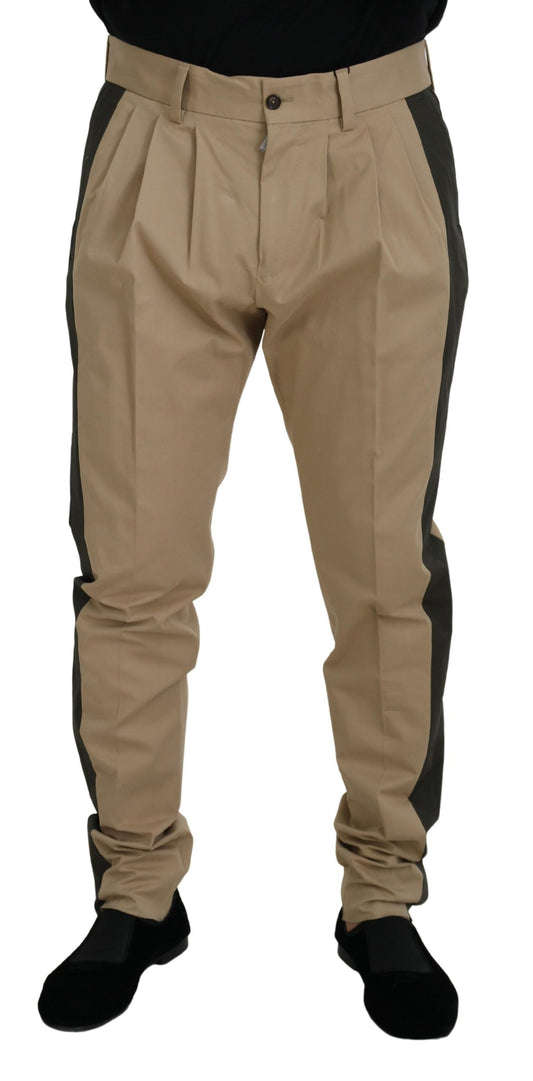 Dolce & Gabbana bruine en zwarte katoenen chino broek voor heren