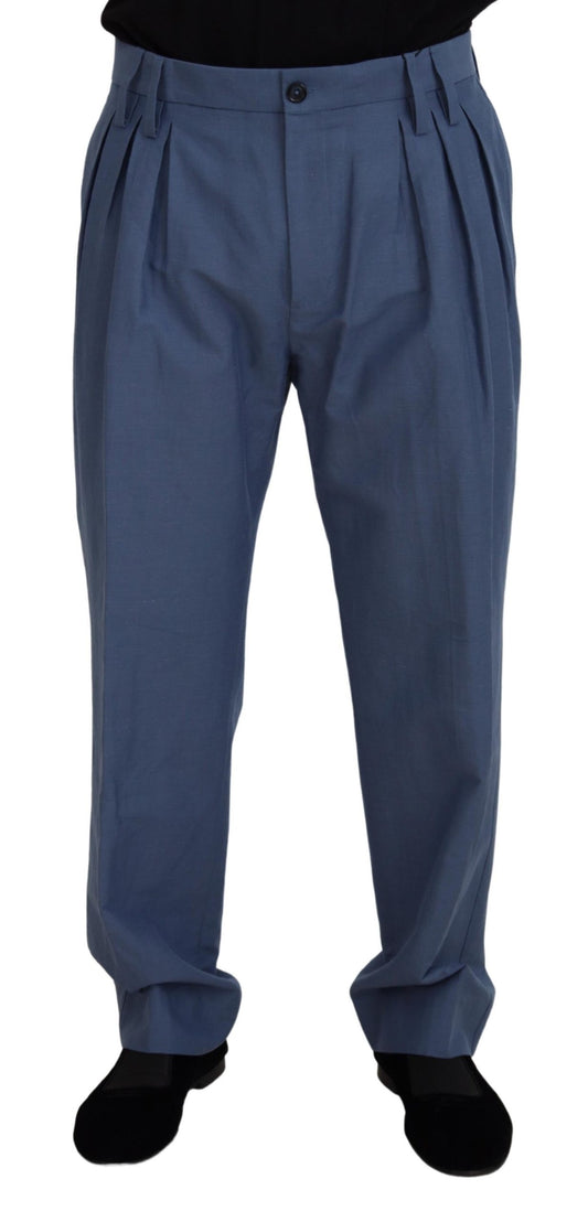 Dolce & Gabbana Blauwe Linnen Chino Broek voor Heren