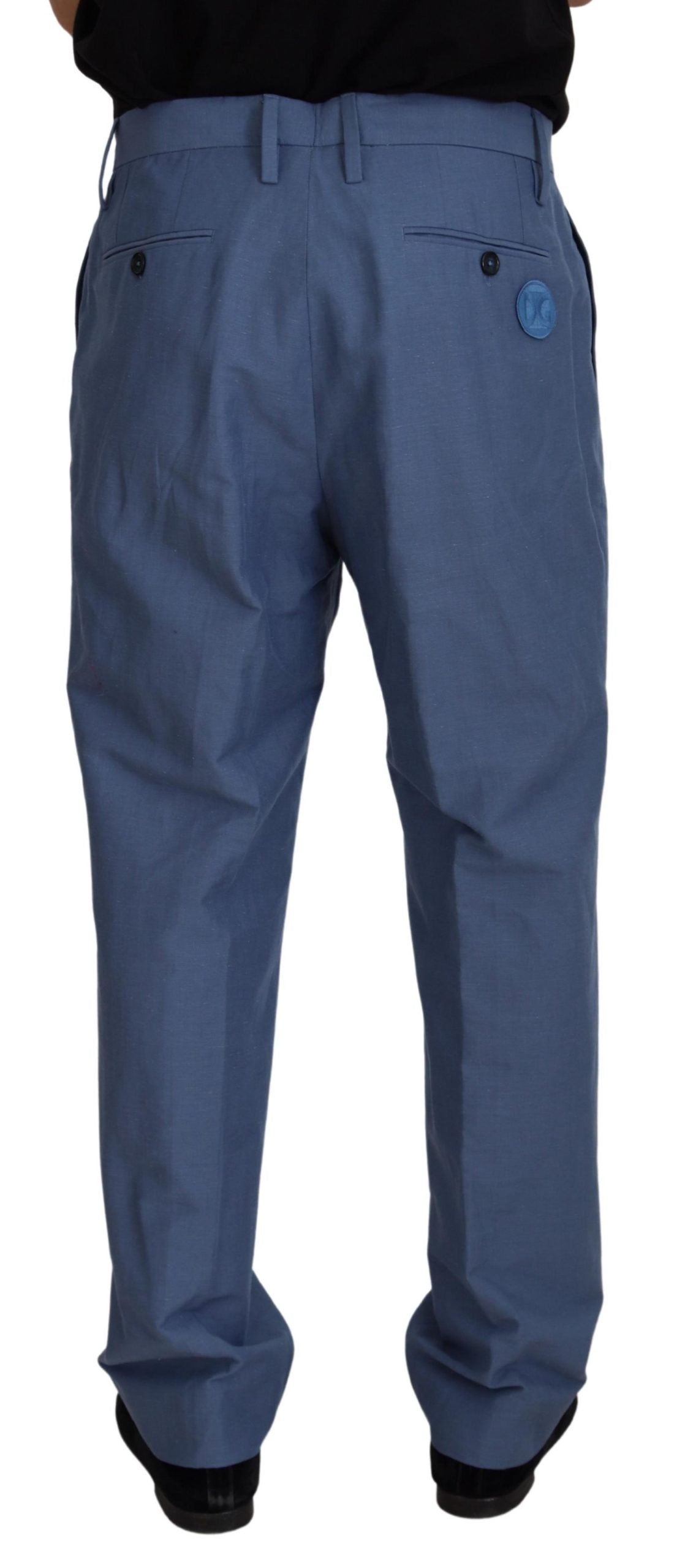 Dolce & Gabbana Blauwe Linnen Chino Broek voor Heren
