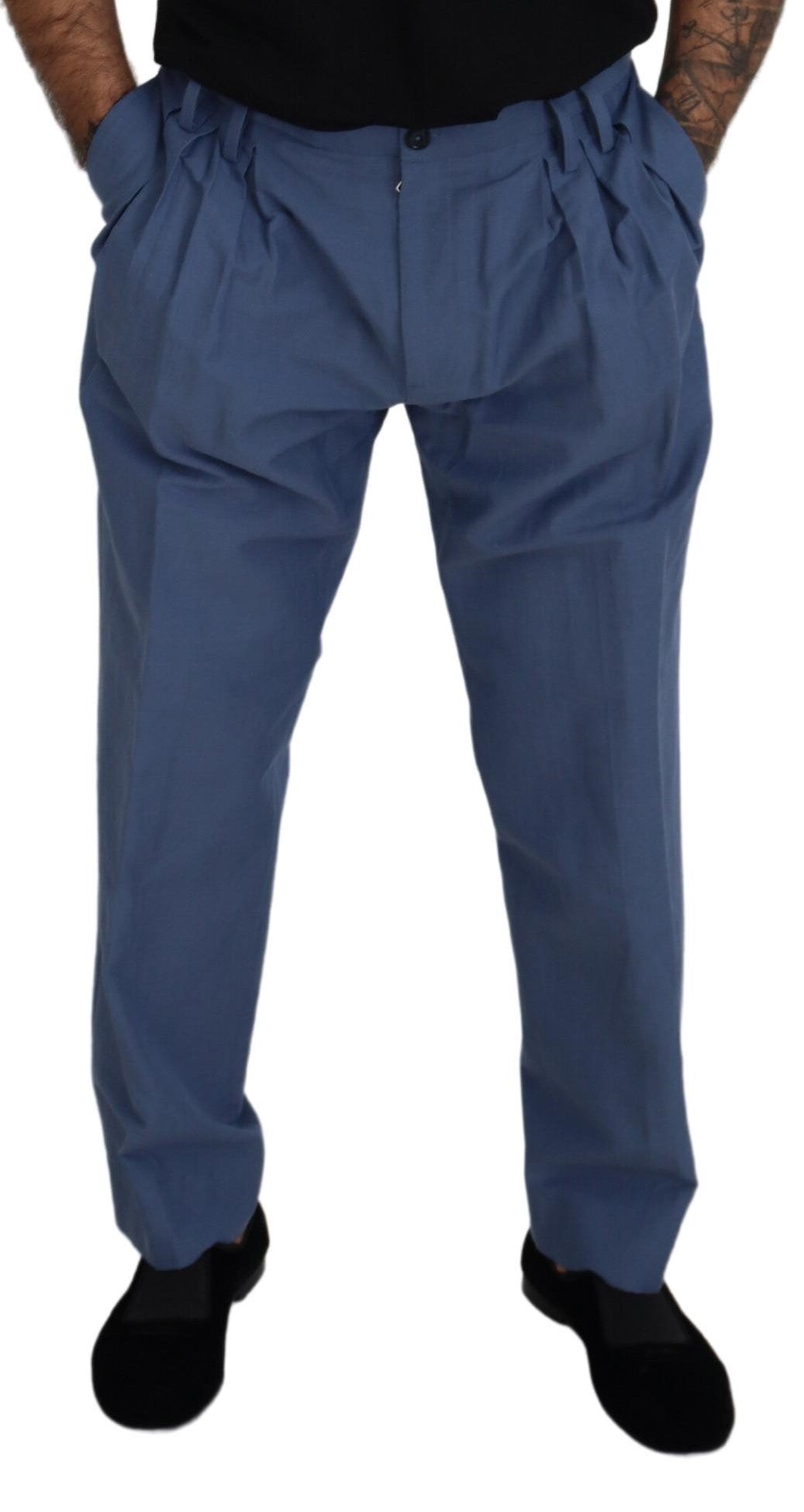 Dolce & Gabbana Blauwe Linnen Chino Broek voor Heren