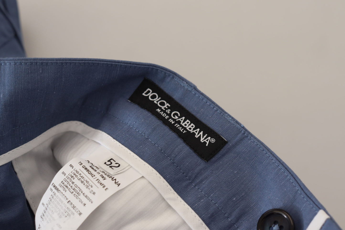 Dolce & Gabbana Blauwe Linnen Chino Broek voor Heren