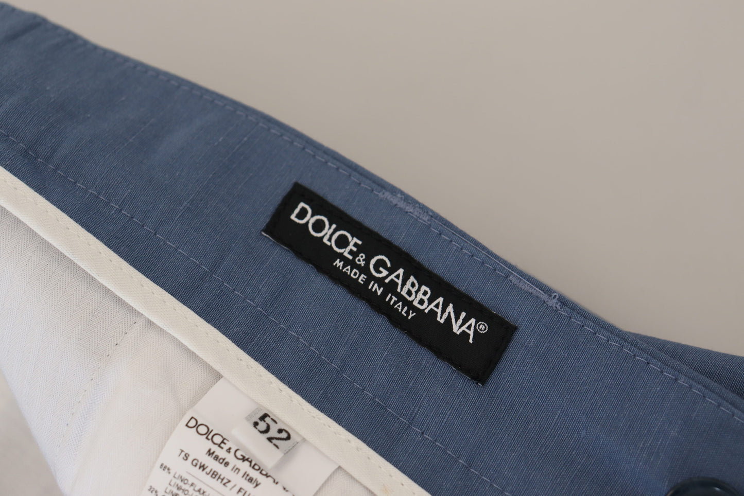 Formele broek van linnen in blauw van Dolce & Gabbana