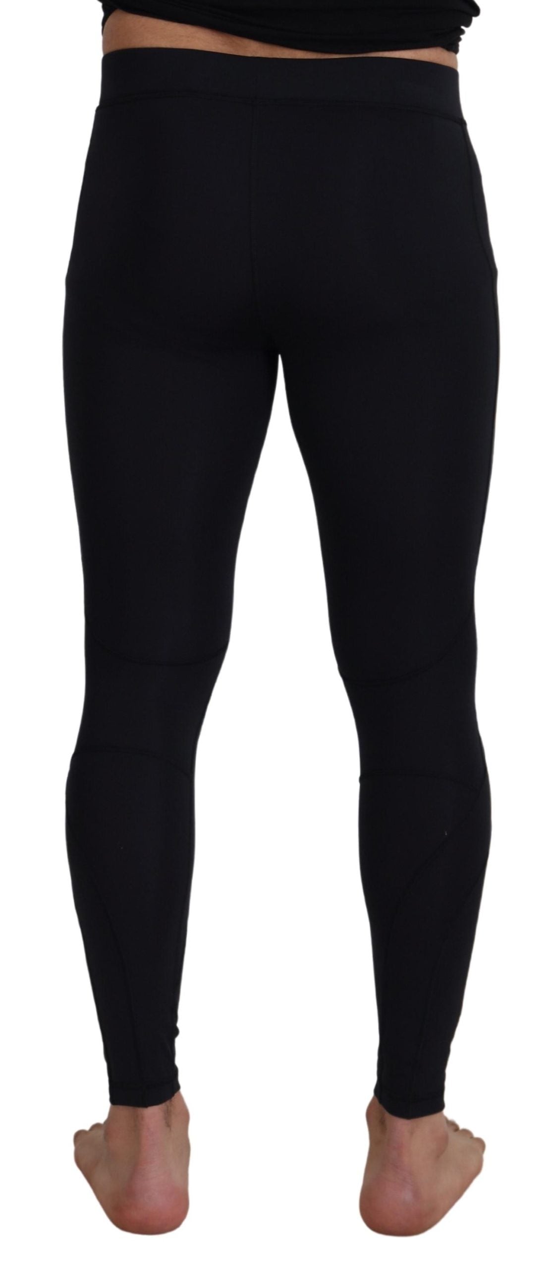 Dolce & Gabbana zwarte nylon slim fit stretch broek