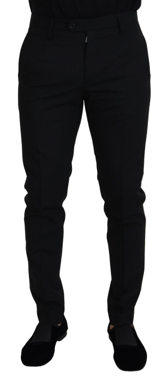 Dolce & Gabbana zwarte polyester chino broek voor heren