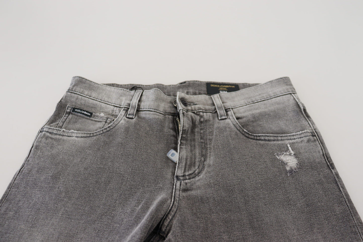 Dolce & Gabbana grijze, gewassen katoenen skinny jeans