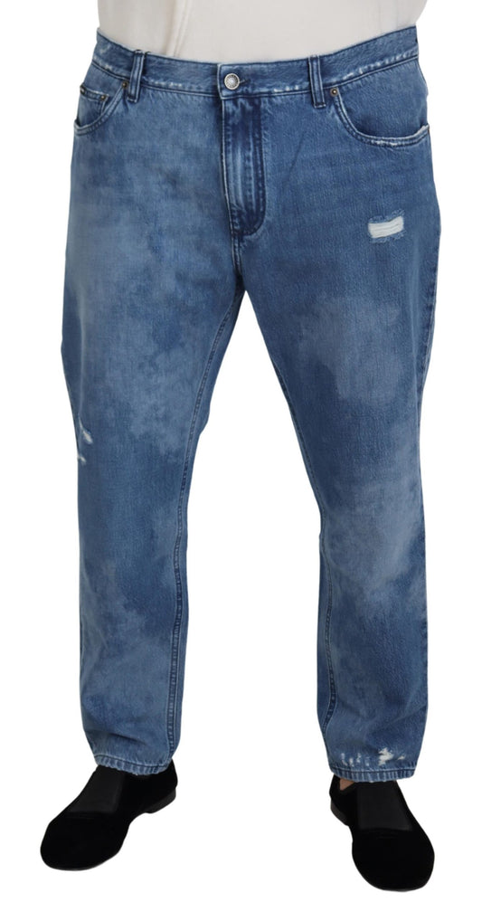Dolce & Gabbana blauwe, gewassen katoenen casual jeans