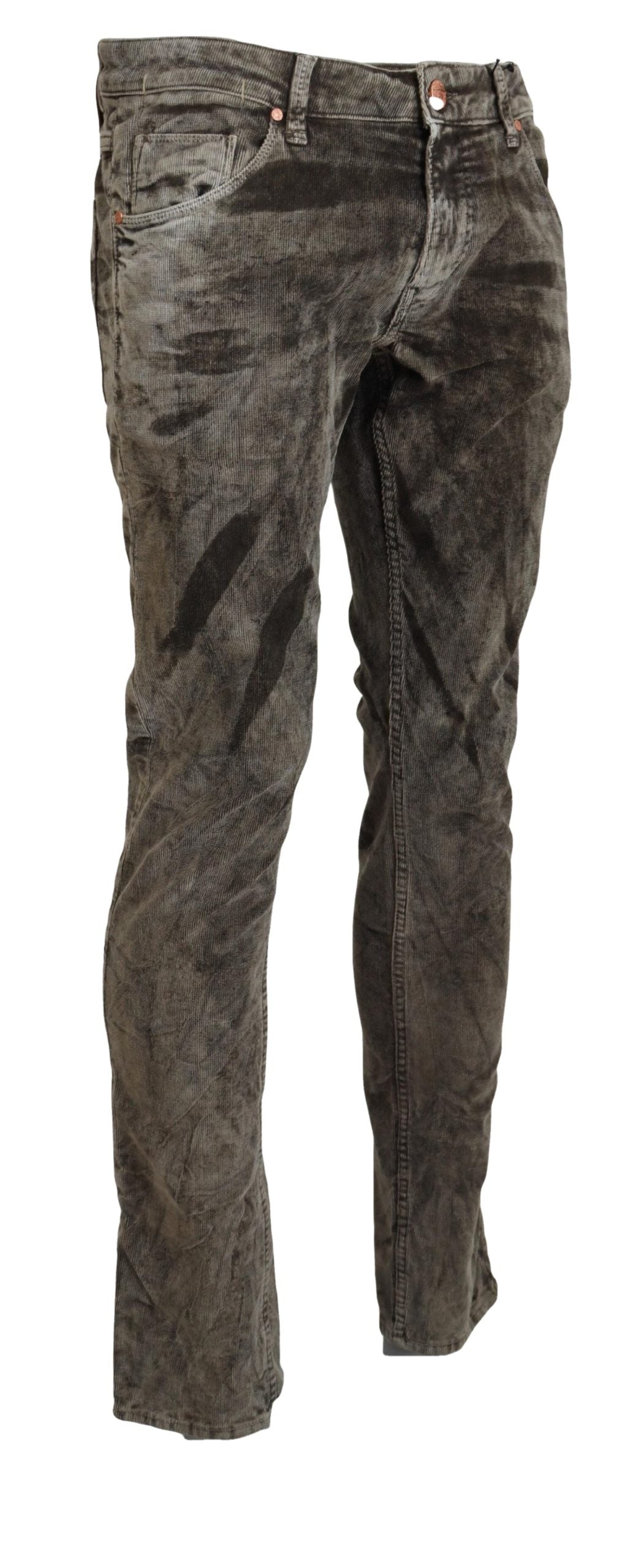 Jeans homme slim en sergé de coton délavé gris Acht