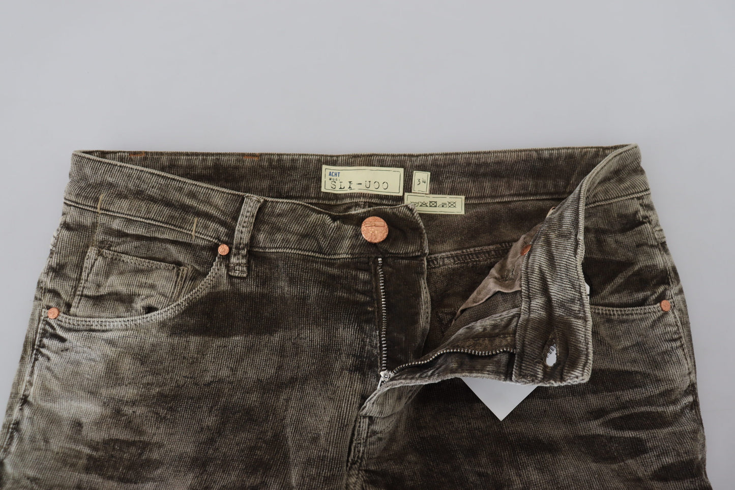 Jeans homme slim en sergé de coton délavé gris Acht