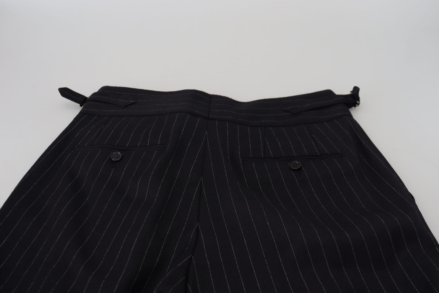 Dolce & Gabbana zwarte wollen gestreepte chino broek