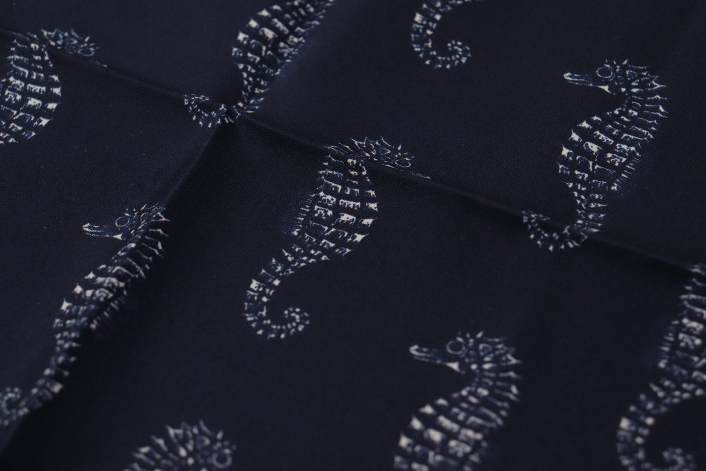 Foulard carré imprimé hippocampe bleu Dolce & Gabbana DG