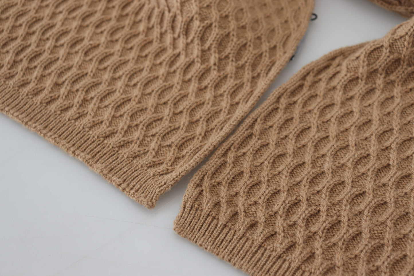 Dolce & Gabbana donkerbruine wikkelsjaal gebreide kameelsjaal