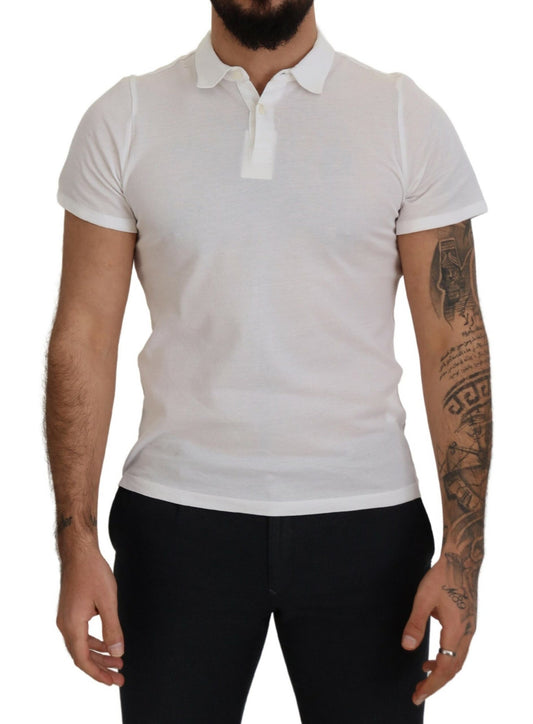 T-shirt polo à manches courtes et col blanc en coton FRADI