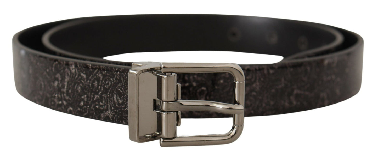 Dolce & Gabbana Ceinture Vernice à boucle en cuir verni noir Goccia Glitter