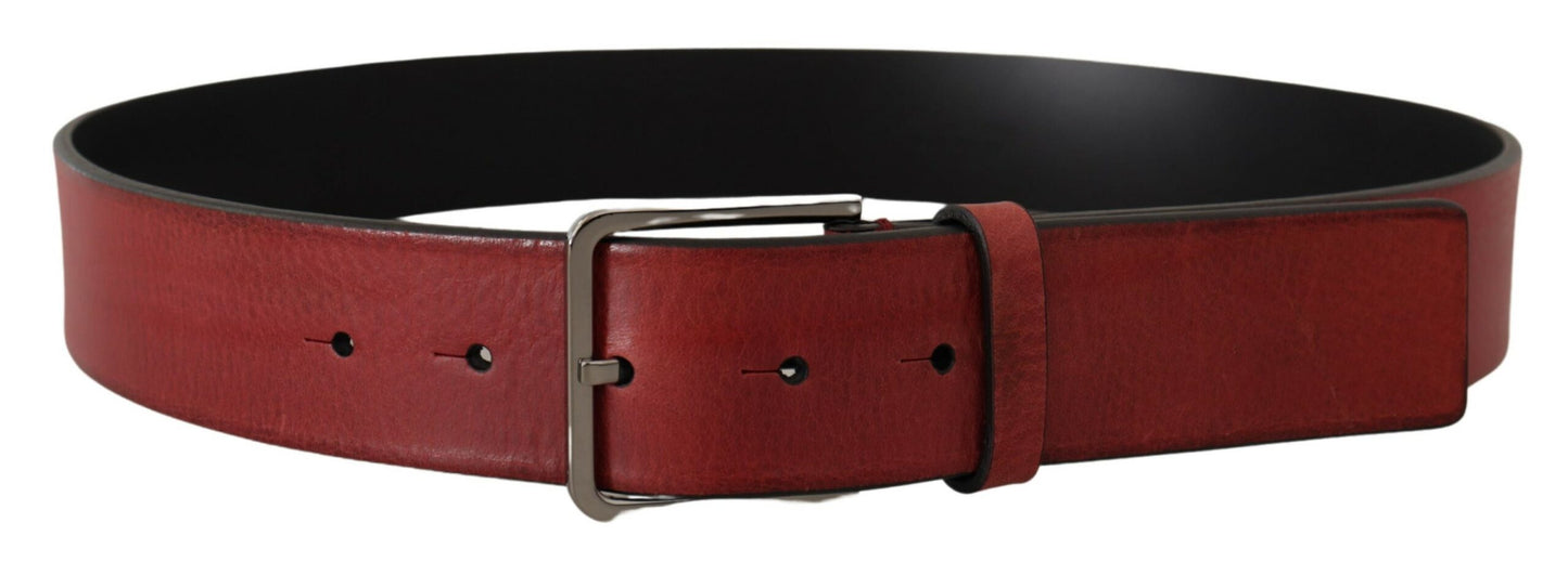 Dolce & Gabbana Ceinture à boucle avec logo en métal argenté Vitello marron