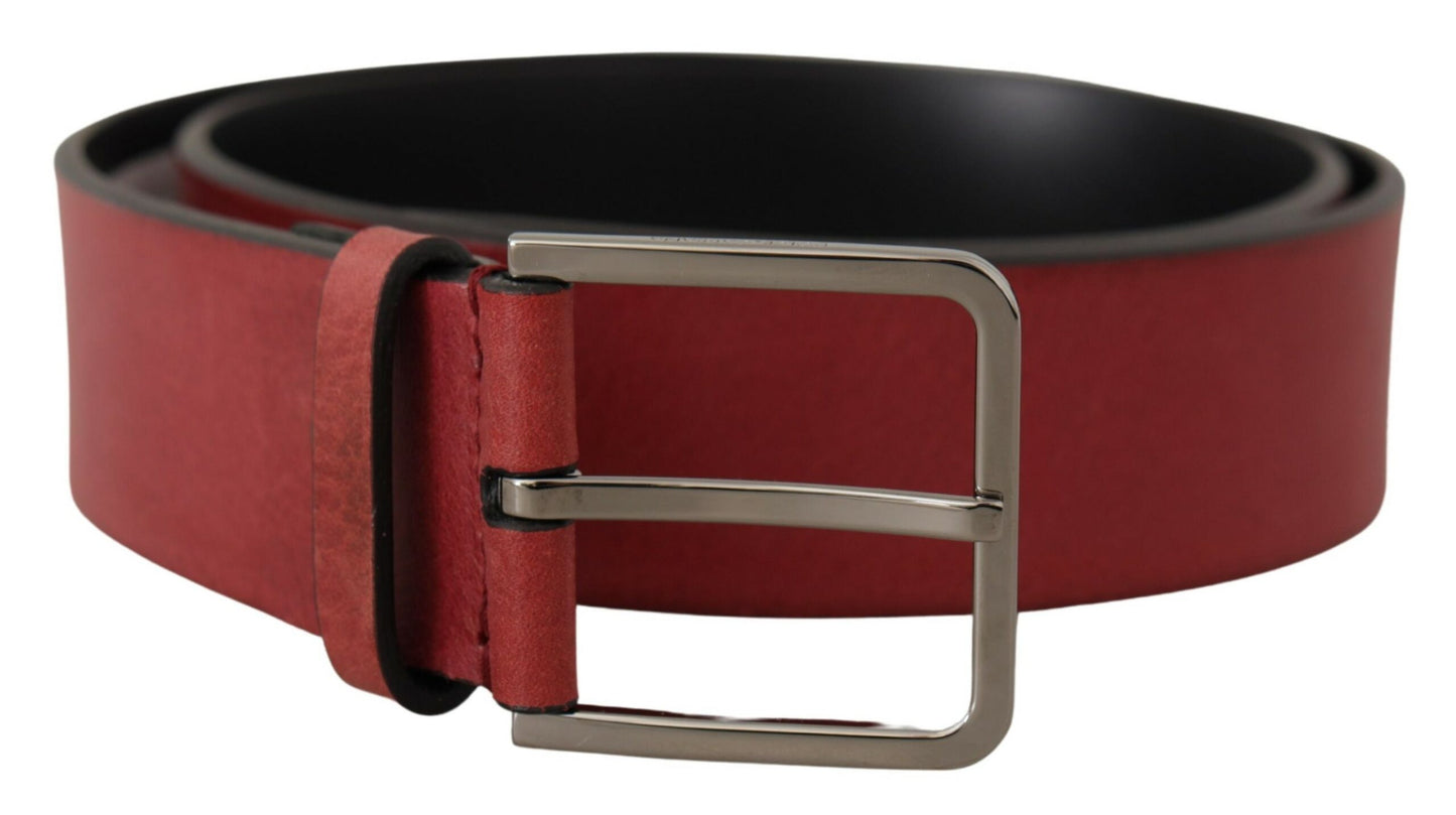 Dolce & Gabbana Ceinture à boucle avec logo en métal argenté Vitello marron