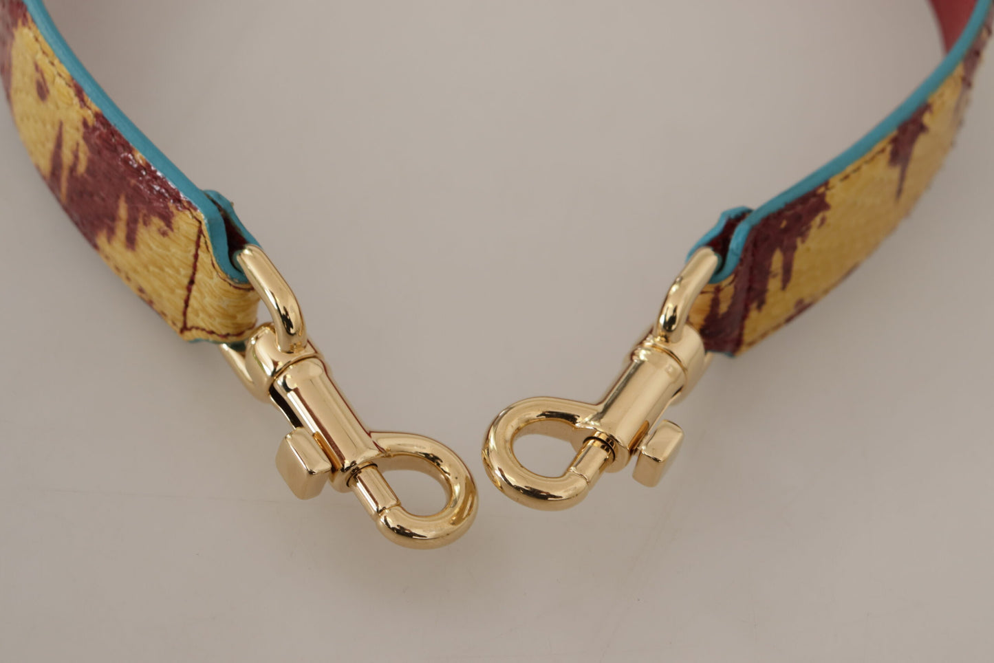 Bandoulière en cuir jaune rouge Dolce & Gabbana dorée