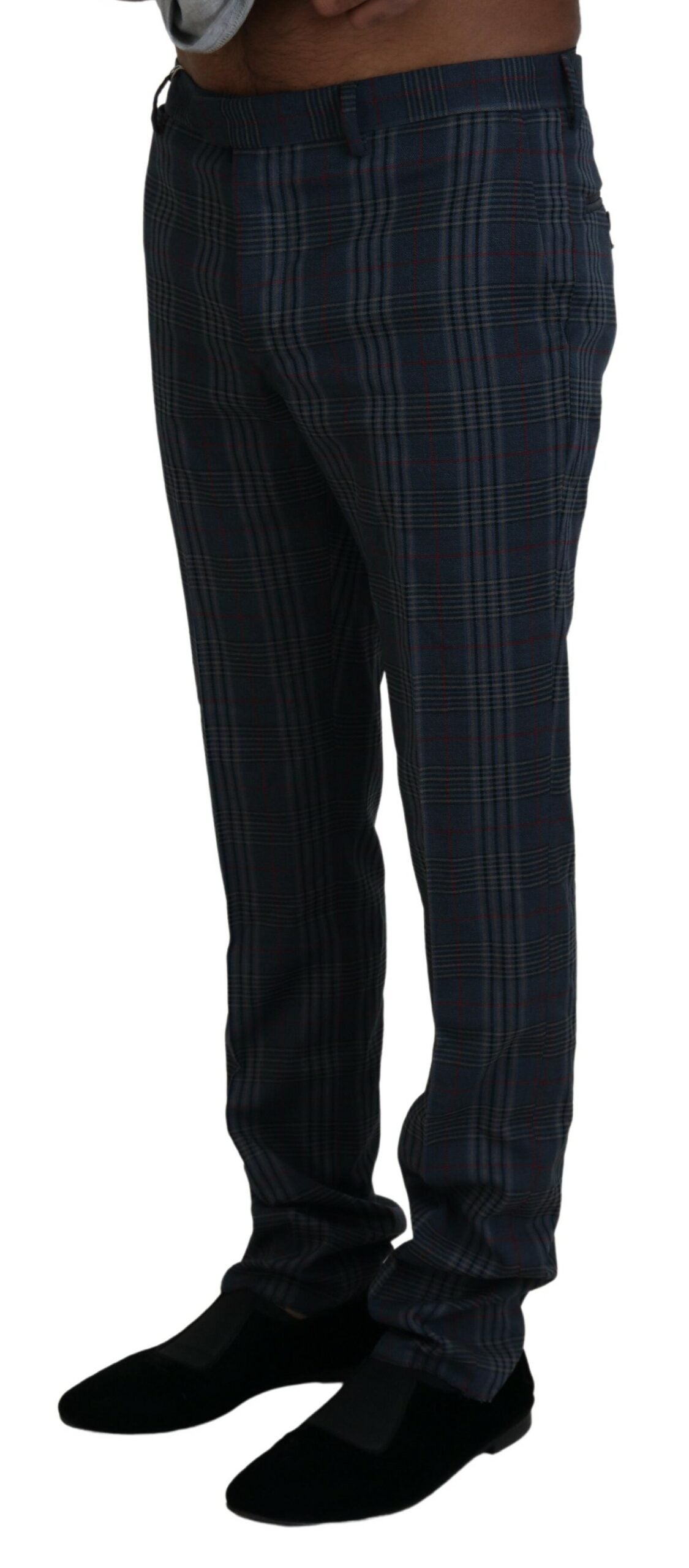 Pantalon à carreaux pour homme en laine pure grise de BENCIVENGA