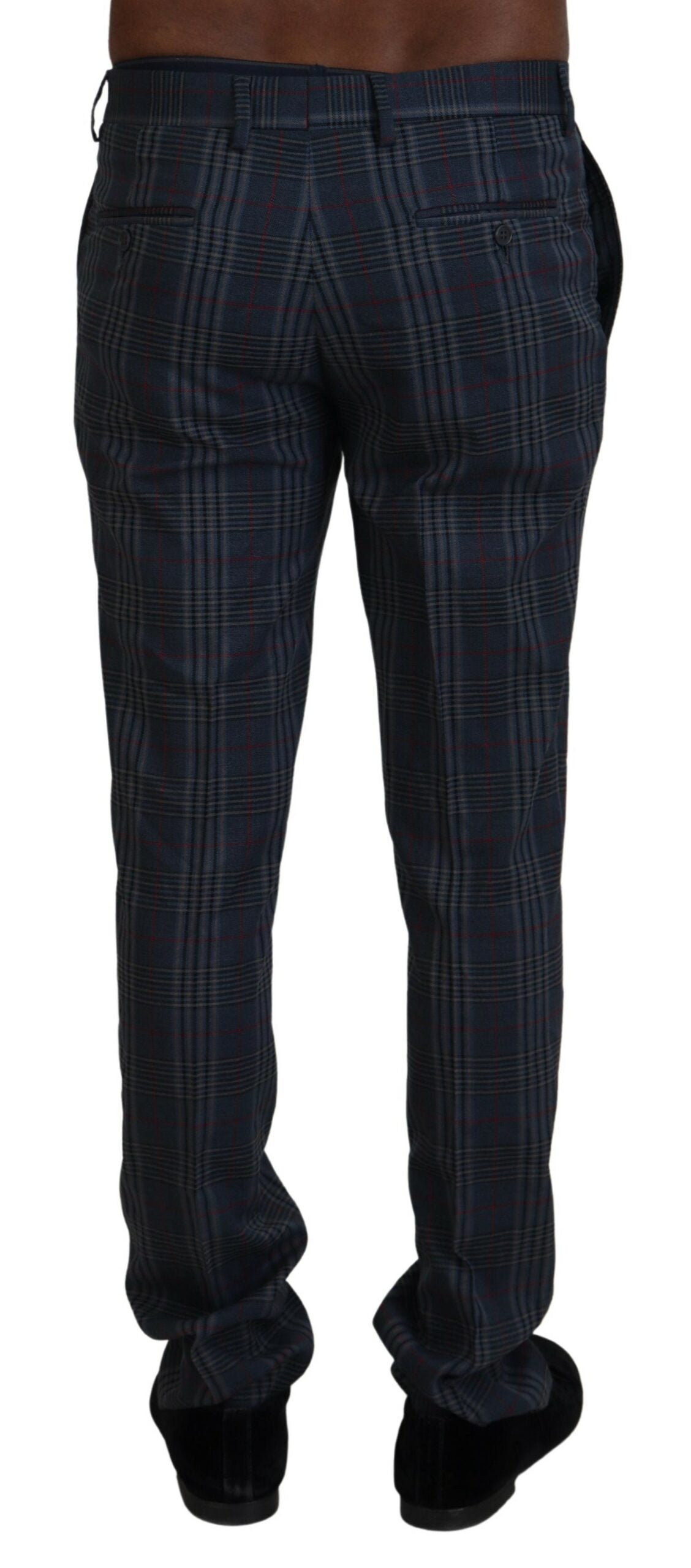 Pantalon à carreaux pour homme en laine pure grise de BENCIVENGA