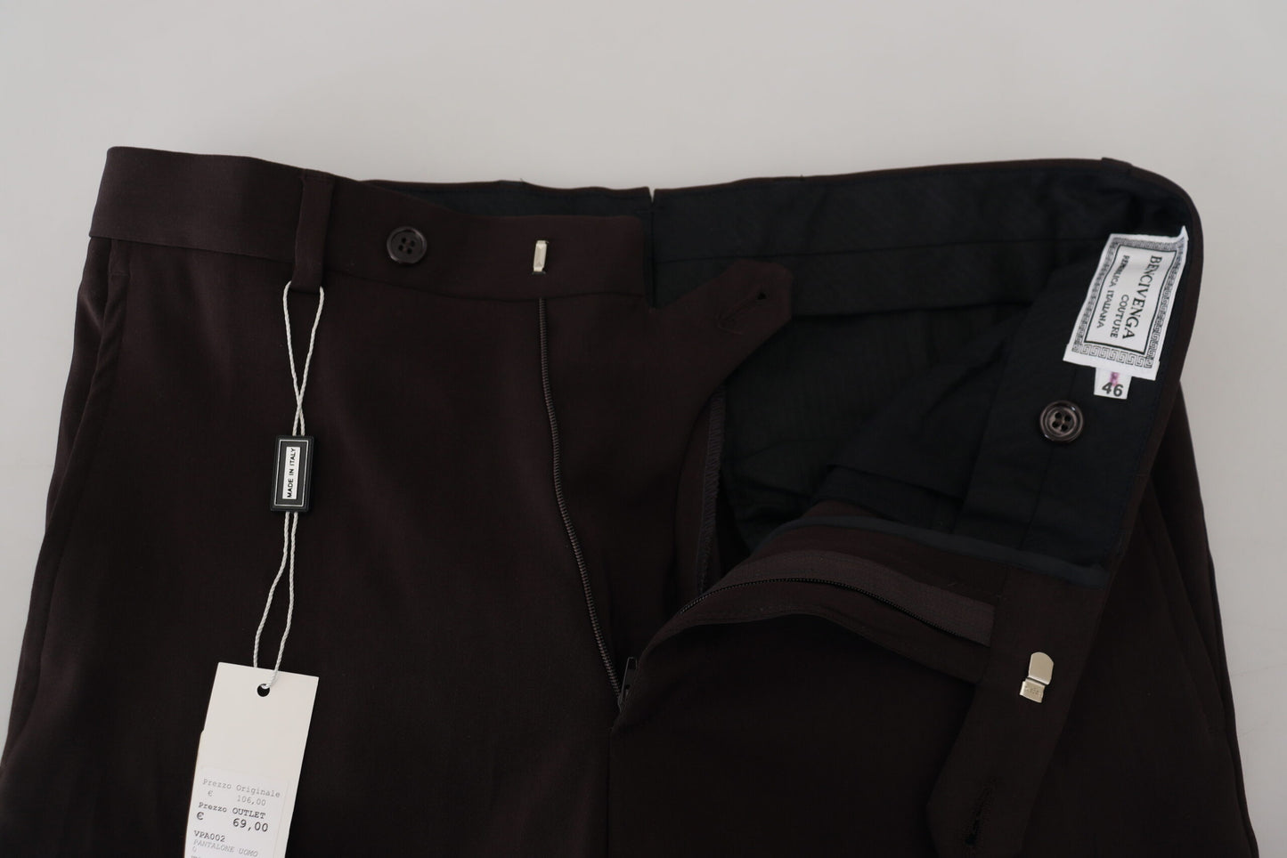 Pantalon habillé droit pour homme marron de BENCIVENGA