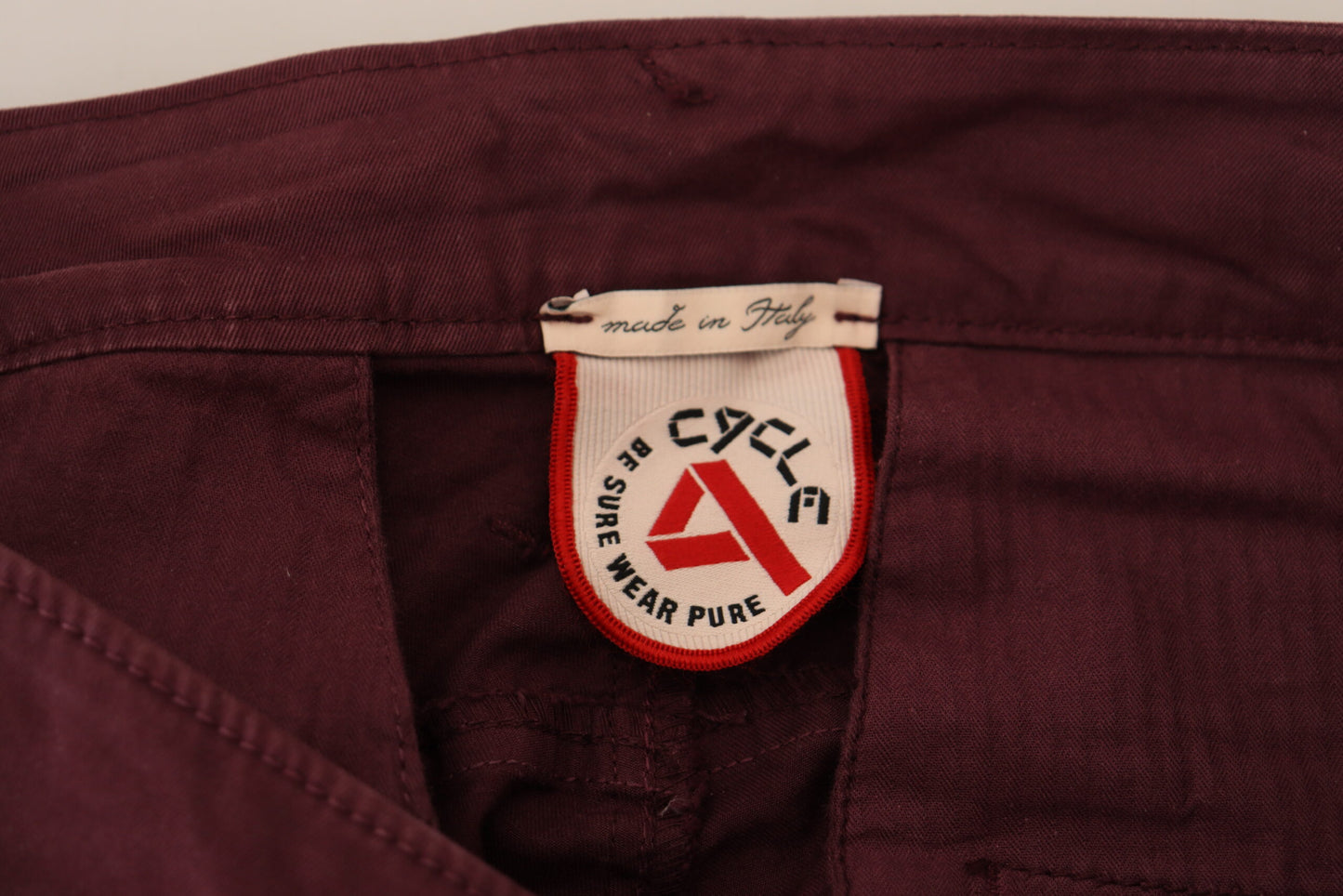 Pantalon homme décontracté, coupe skinny, en coton extensible, couleur marron bordeaux, marque CYCLE.
