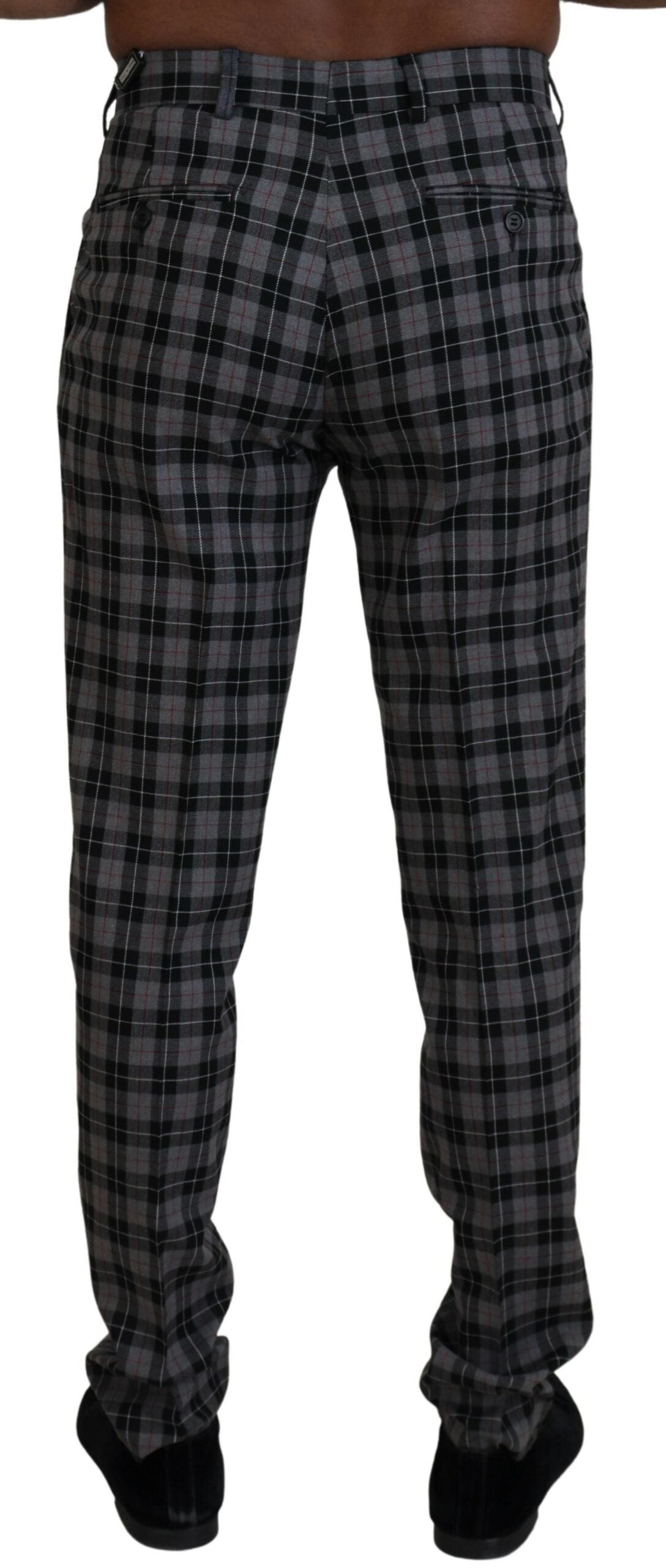 Pantalon homme slim à carreaux gris BENCIVENGA