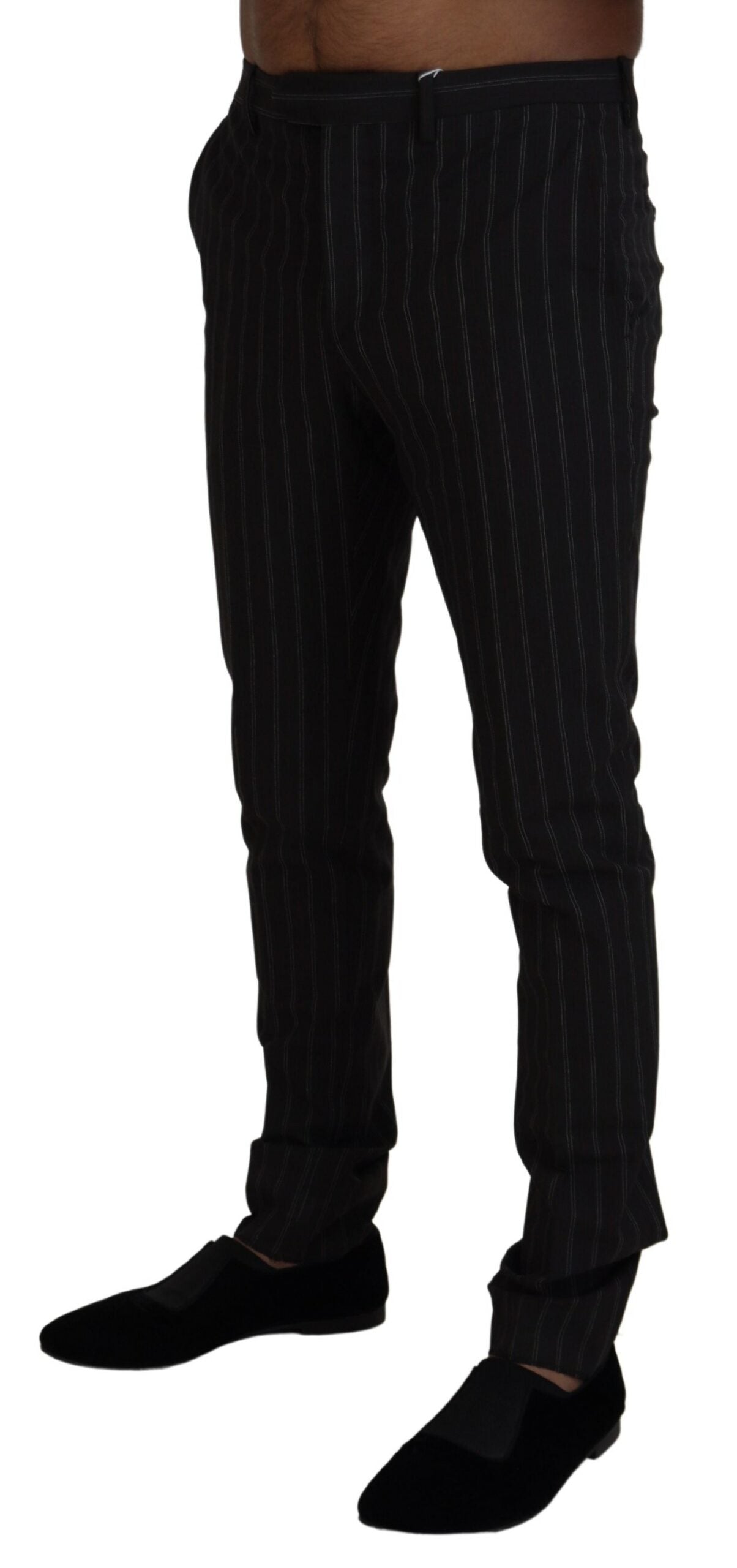 Pantalon-robe en viscose à rayures noires BENCIVENGA