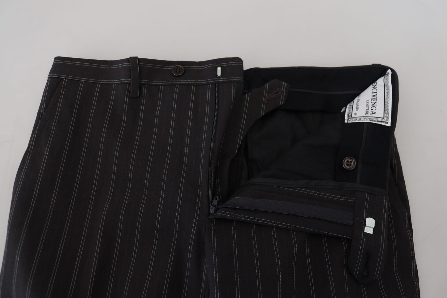 Pantalon-robe en viscose à rayures noires BENCIVENGA