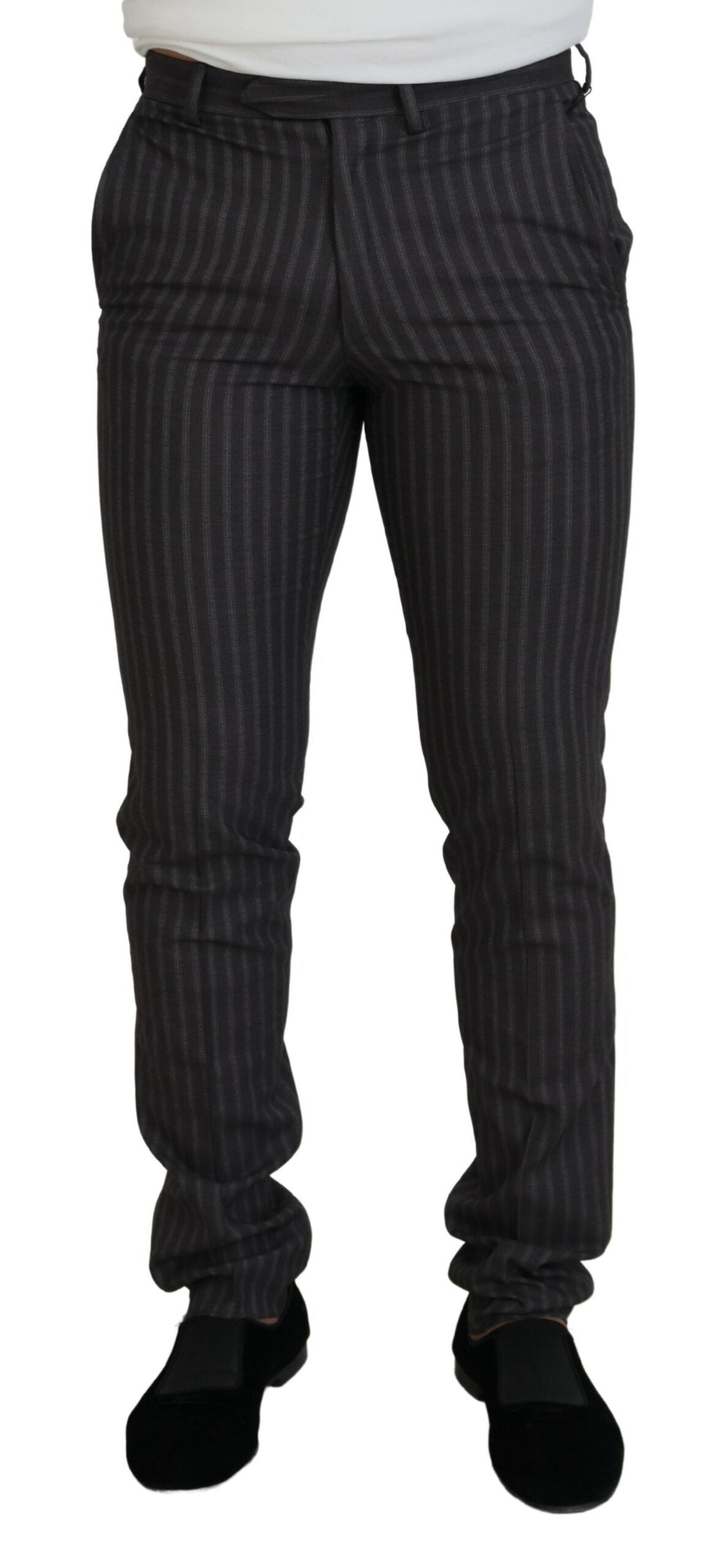 Pantalon homme slim à rayures marron BENCIVENGA