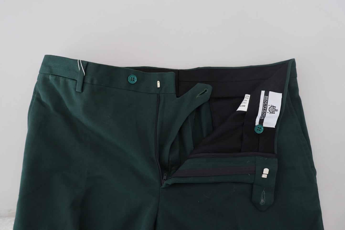 Pantalon slim homme en coton vert foncé BENCIVENGA