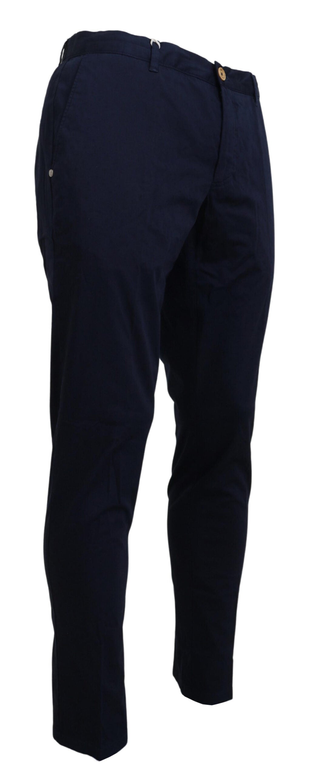 Pantalon homme slim en coton bleu foncé de Domenico Tagliente