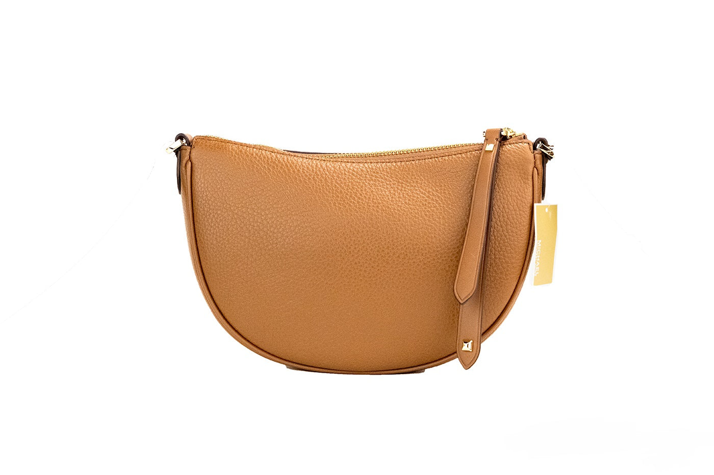 Sac à main Michael Kors Dover Small Luggage en cuir grainé demi-lune