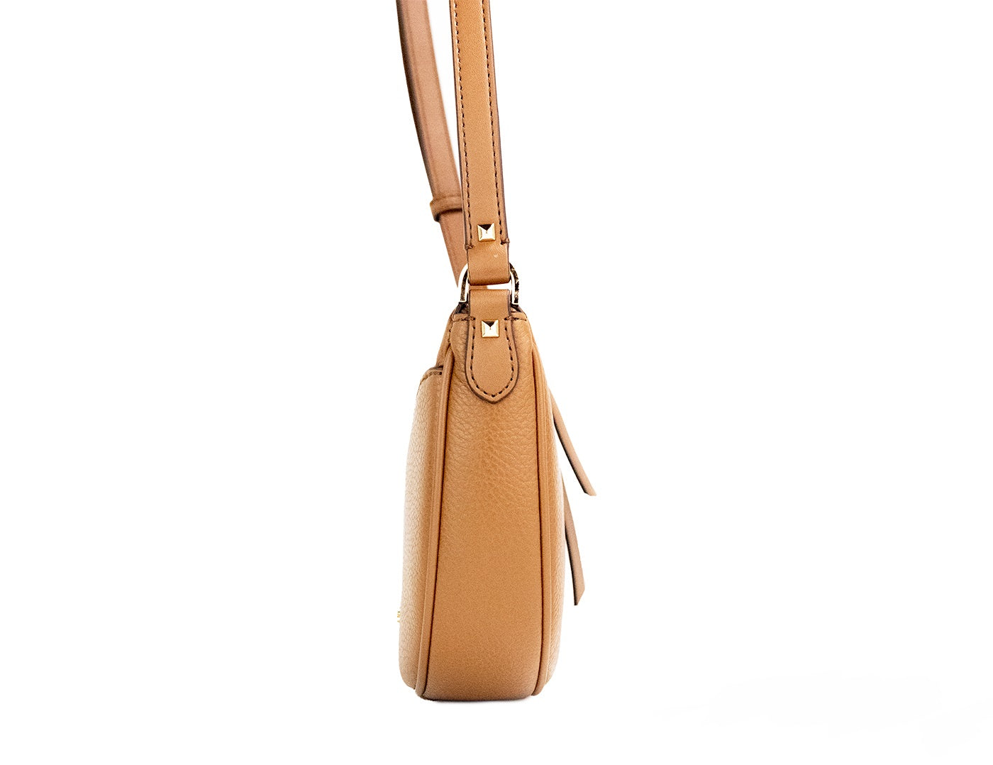Sac à main Michael Kors Dover Small Luggage en cuir grainé demi-lune