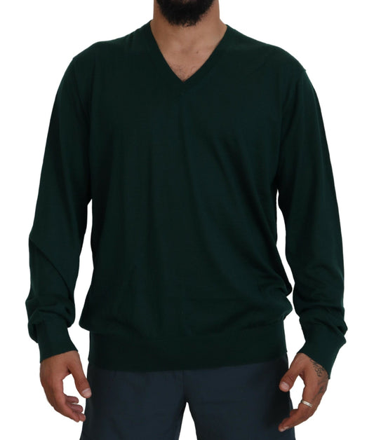 Dolce & Gabbana Groene V-hals Trui van Kasjmier