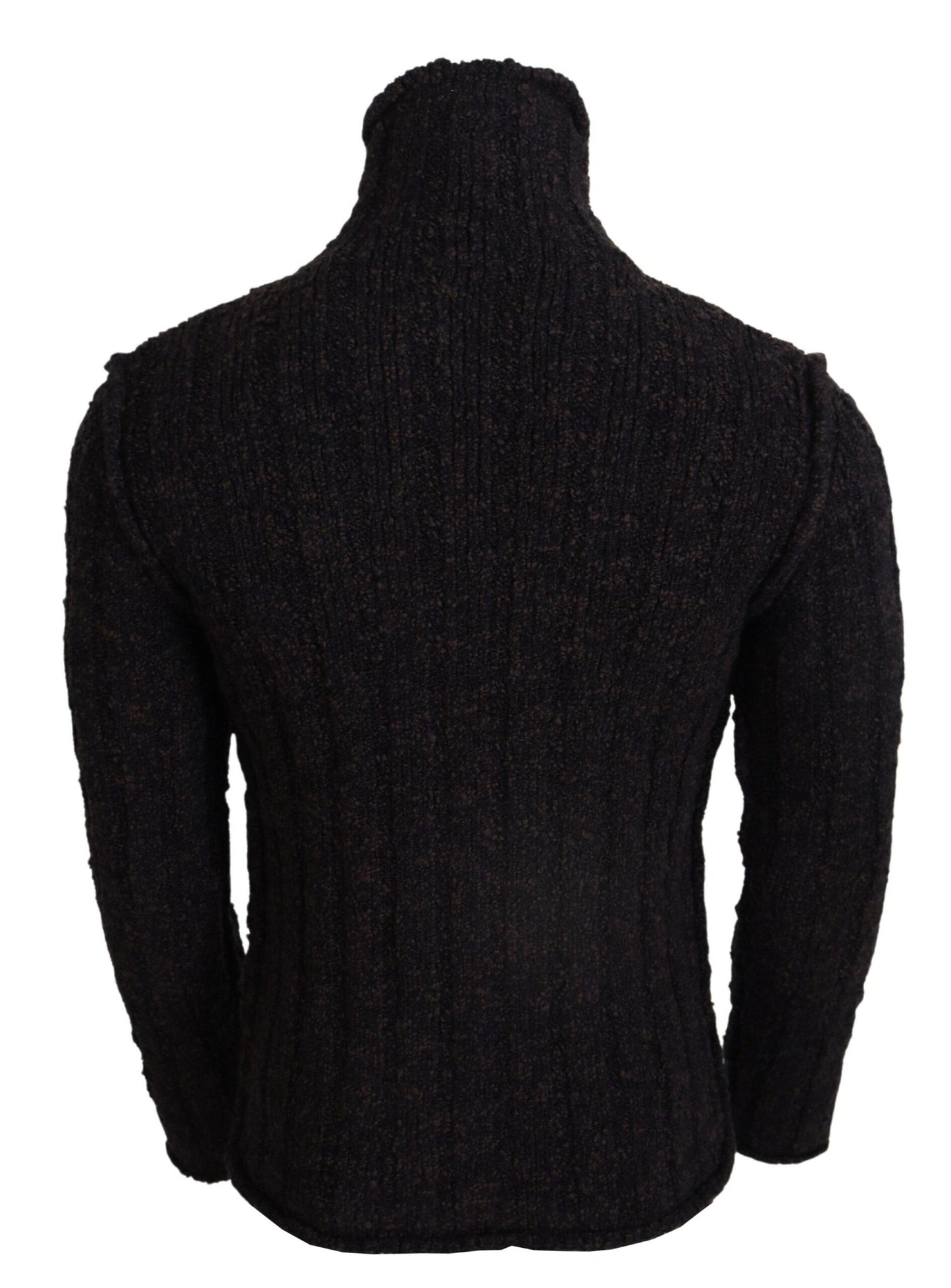 Dolce & Gabbana gebreide trui met hoge hals van bruine wol