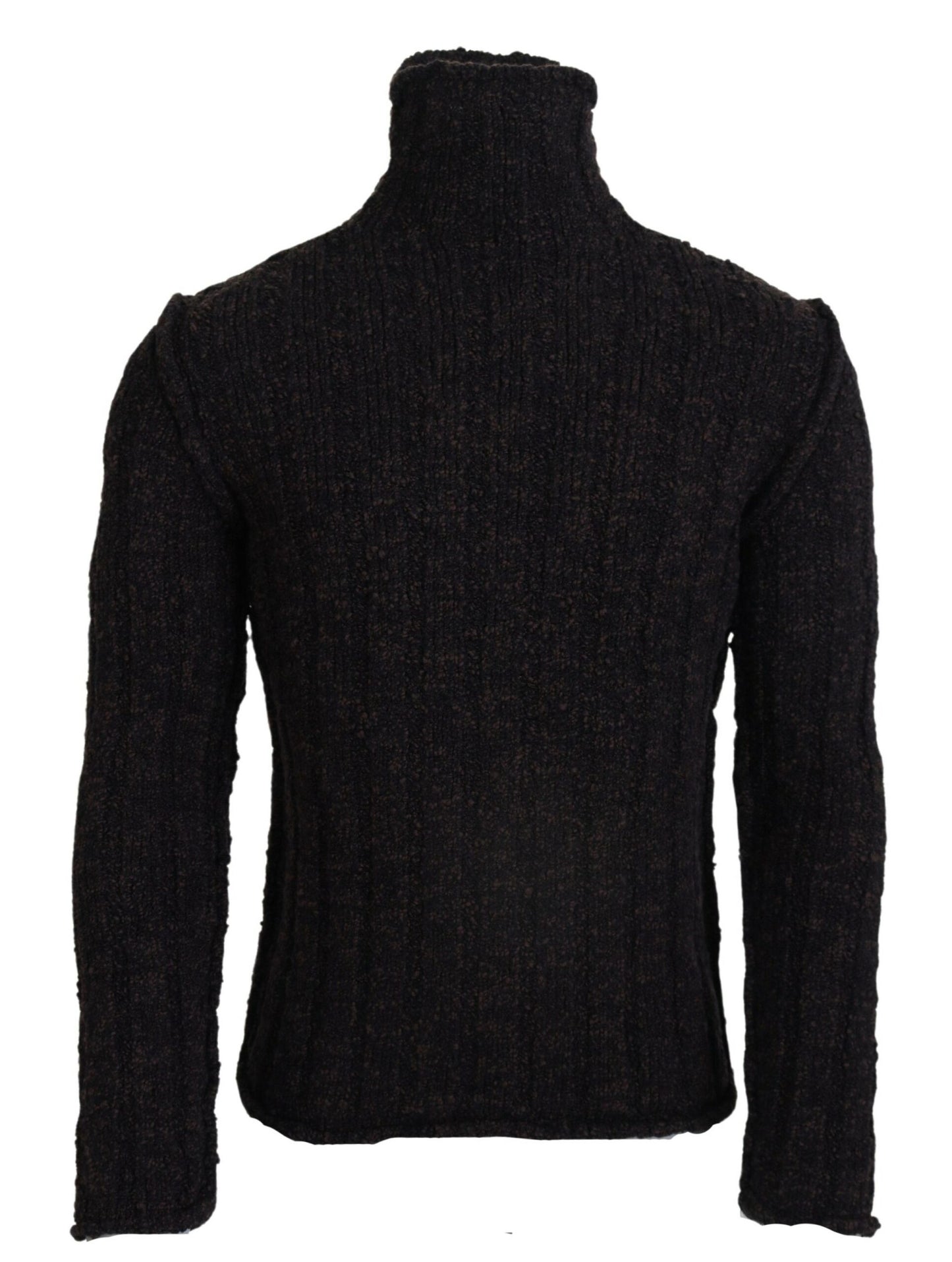 Dolce & Gabbana gebreide trui met hoge hals van bruine wol