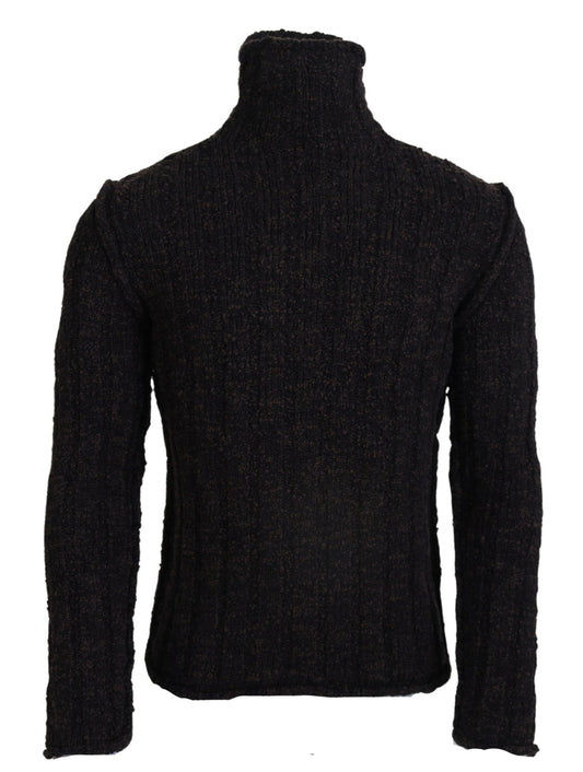 Dolce & Gabbana gebreide trui met hoge hals van bruine wol